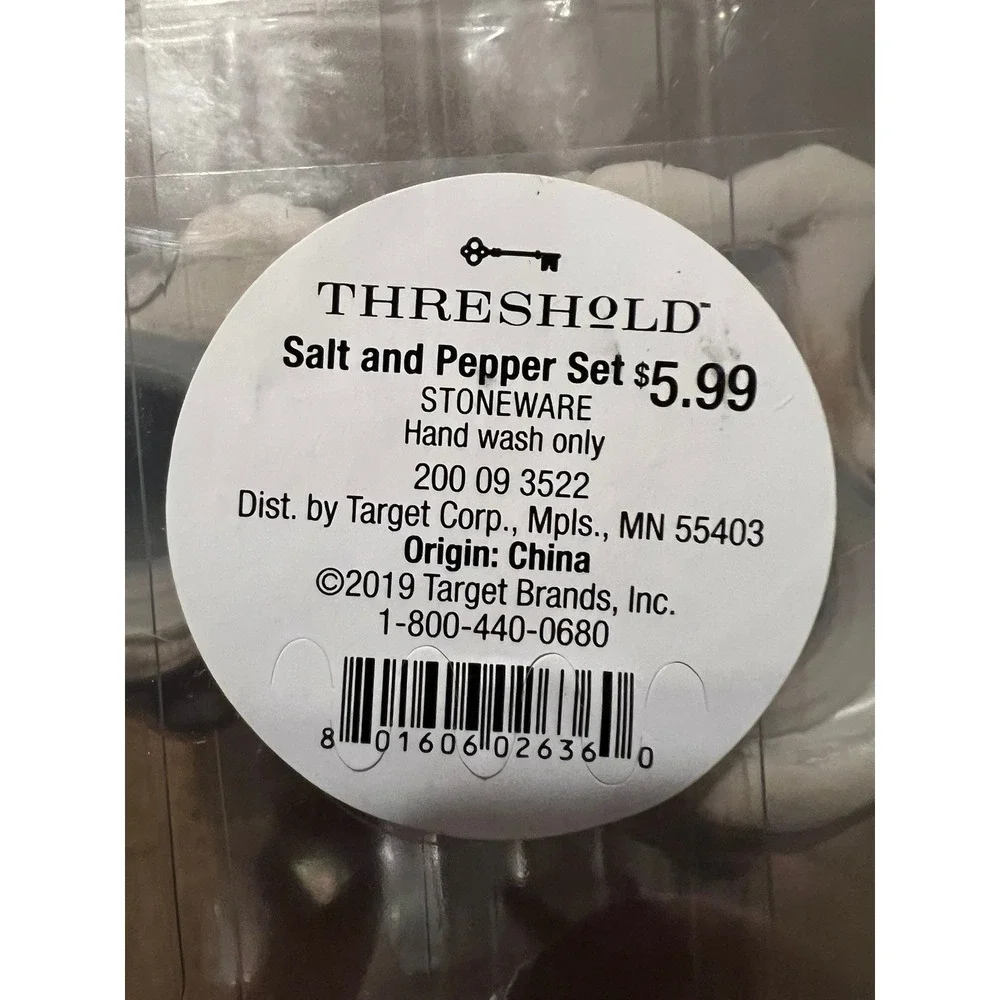 Threshold Bunny Salt and Pepper Shakers Set White Stoneware NWT Easter Decor